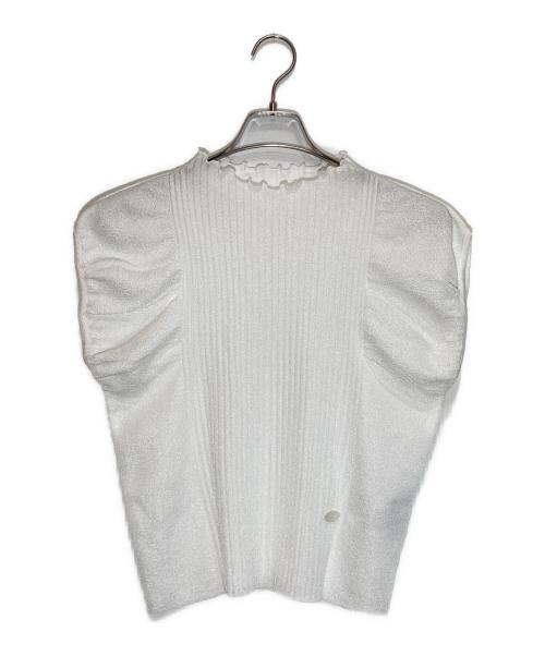Rene（ルネ）Rene (ルネ) メローネックパフスリーブニットトップス ホワイト サイズ:SIZE M (38)の古着・服飾アイテム