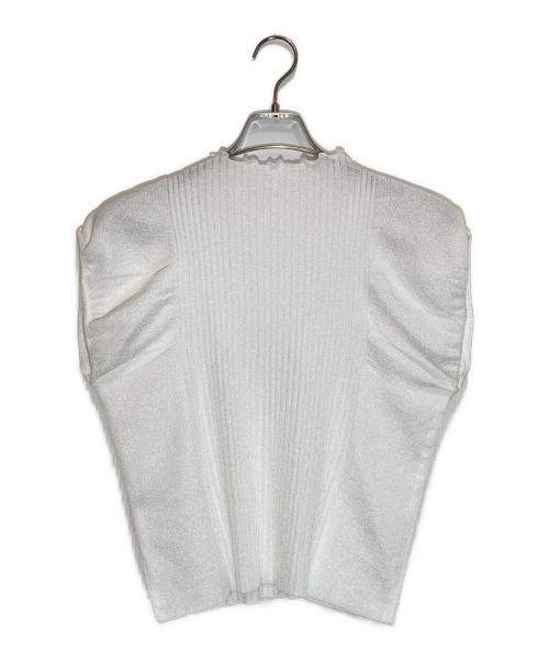Rene（ルネ）Rene (ルネ) メローネックパフスリーブニットトップス ホワイト サイズ:SIZE M (38)の古着・服飾アイテム