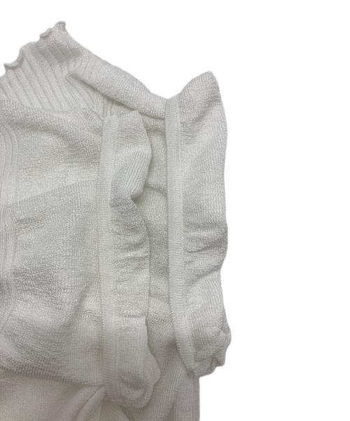 Rene（ルネ）Rene (ルネ) メローネックパフスリーブニットトップス ホワイト サイズ:SIZE M (38)の古着・服飾アイテム