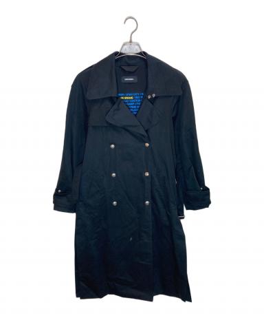 DIESEL トレンチコート XL 黒 中古・古着通販】DIESEL (ディーゼル) トレンチコート ブラック サイズ