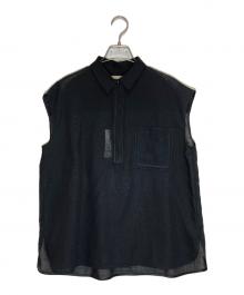 UNITED ARROWS TOKYO（ユナイテッドアローズトウキョウ）の古着「Spiree asami フレンチスリーブブラウス」｜ブラック