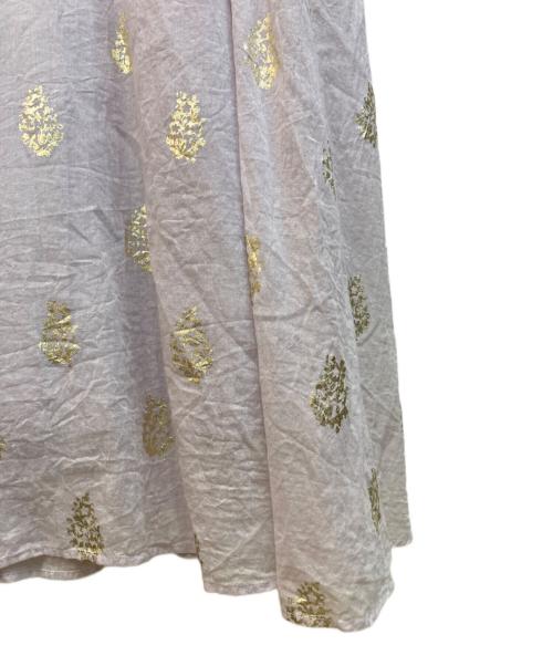 ne quittez pas（ヌキテパ）ne quittez pas (ヌキテパ) Cotton Voile Foil Flower Print Sleeve Dress ピンク サイズ:Mの古着・服飾アイテム