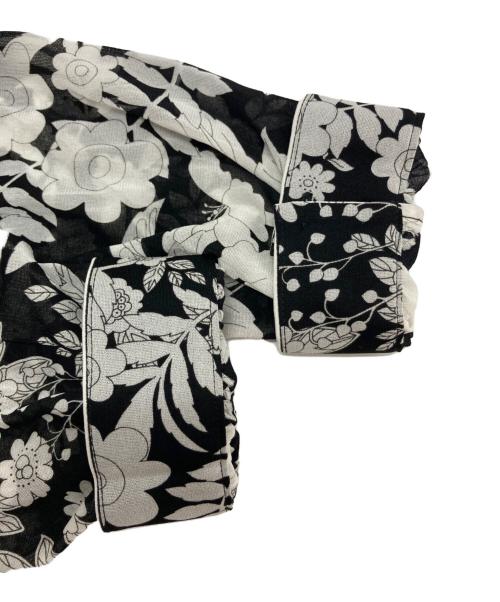 LEONARD FASHION（レオナールファッション）LEONARD FASHION (レオナールファッション) 花柄ブラウス ホワイト×ブラック サイズ:Mの古着・服飾アイテム
