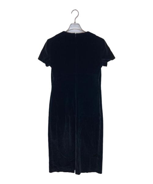 GIANNI VERSACE（ジャンニ・ヴェルサーチ）GIANNI VERSACE (ジャンニ・ヴェルサーチ) ベロア半袖ワンピース ブラック サイズ:42の古着・服飾アイテム
