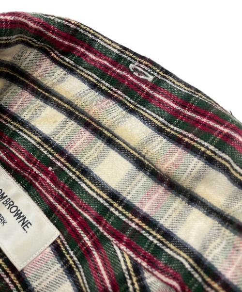 THOM BROWNE. NEW YORK（トムブラウン ニューヨーク）THOM BROWNE. NEW YORK (トムブラウン ニューヨーク) チェックシャツ ホワイト×グリーン サイズ:1の古着・服飾アイテム