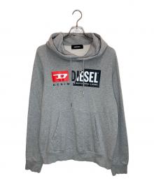 DIESEL（ディーゼル）の古着「ロゴプリントプルオーバーパーカー」｜グレー