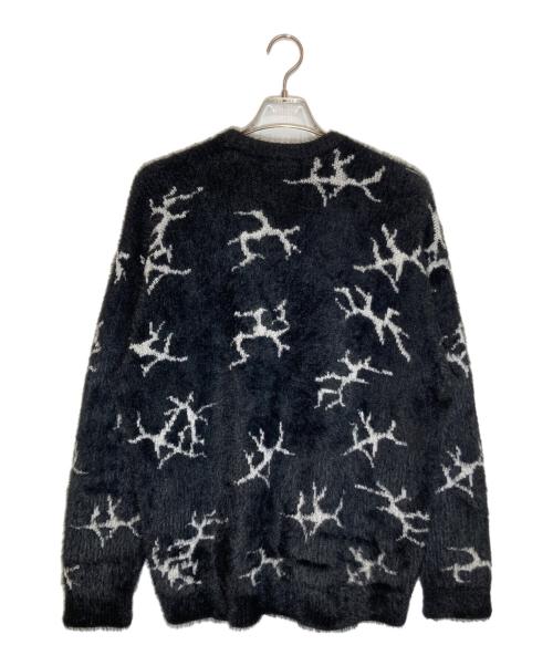 HUF（ハフ）HUF (ハフ) CRACKED CARDIGAN ブラック サイズ:Lの古着・服飾アイテム