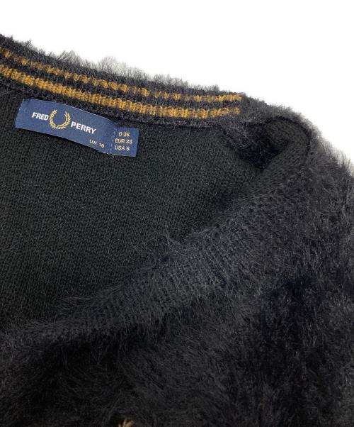FRED PERRY（フレッドペリー）FRED PERRY (フレッドペリー) RAY BEAMS (レイ ビームス) 別注シャギーカーディガン ブラック サイズ:SIZE UK10の古着・服飾アイテム