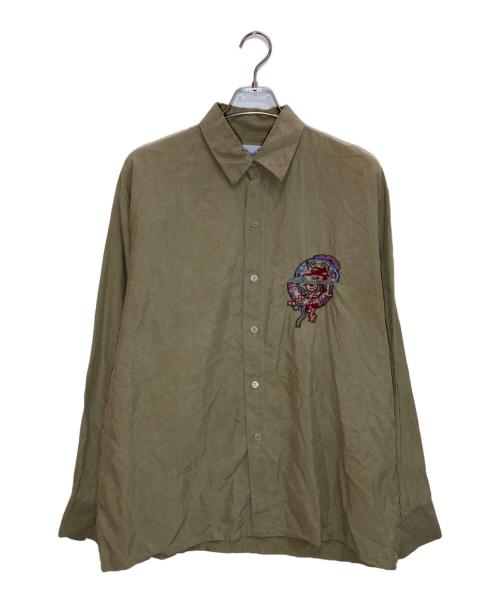 GOOUCH（グーチ）goouch (グーチ) シルク刺繍シャツ ベージュ サイズ:Ⅿの古着・服飾アイテム