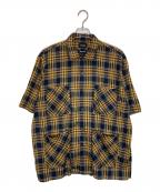 BEAMSビームス）の古着「CHECK CUBA SHIRT」｜ネイビー×イエロー
