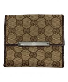 GUCCI（グッチ）の古着「GGキャンバスWホック財布」｜ベージュ