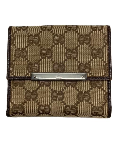 GUCCI（グッチ）GUCCI (グッチ) GGキャンバスWホック財布 ベージュ サイズ:-の古着・服飾アイテム