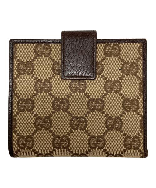GUCCI（グッチ）GUCCI (グッチ) GGキャンバスWホック財布 ベージュ サイズ:-の古着・服飾アイテム
