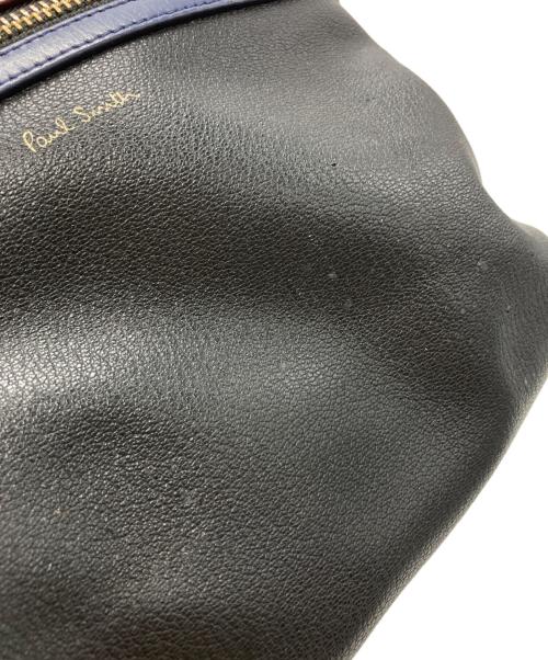 PAUL SMITH（ポールスミス）Paul Smith (ポールスミス) シグネチャージップストライプ レザーバックパック ブラック サイズ:-の古着・服飾アイテム