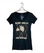 Hysteric Glamourヒステリックグラマー）の古着「T-REX/THE WIZARD pt VネックT」｜ブラック