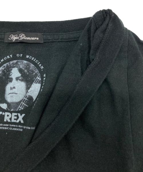 Hysteric Glamour（ヒステリックグラマー）Hysteric Glamour (ヒステリックグラマー) T-REX/THE WIZARD pt VネックT ブラック サイズ:SIZE Freeの古着・服飾アイテム