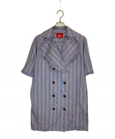 Vivienne Westwood RED LABEL フリル ストライプシャツ 中古・古着通販】Vivienne Westwood RED LABEL (ヴィヴィアンウエスト