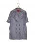 Vivienne Westwood RED LABEL（ヴィヴィアンウエストウッドレッドレーベル）の古着「ラブフリルストライプシャツワンピース」｜ブルー