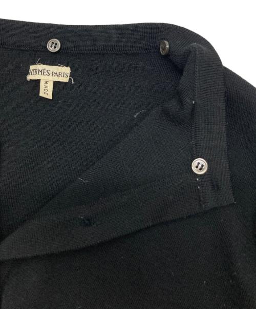 HERMES（エルメス）HERMES (エルメス) クルーネックカーディガン ブラック サイズ:Ⅿの古着・服飾アイテム