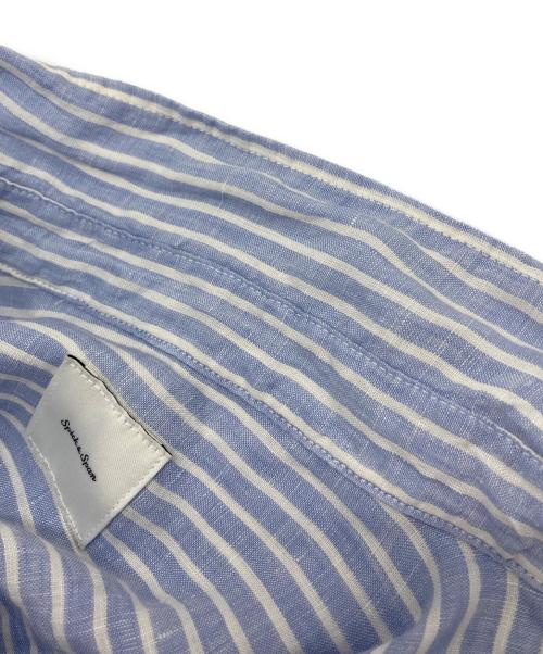 Spick and Span（スピック＆スパン）Spick and Span (スピック＆スパン) 80リネンカシュクール ビッグシャツ ホワイト×ブルー サイズ:SIZE Freeの古着・服飾アイテム