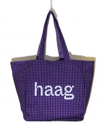 HAAG（ハーグ）の古着「グレープチェックロゴトートバッグ」｜パープル