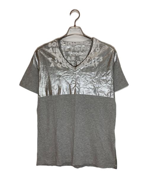 MM6 Maison Margiela（エムエムシックスメゾンマルジェラ）MM6 Maison Margiela (エムエムシックスメゾンマルジェラ) エイズTシャツ グレー サイズ:Ⅿの古着・服飾アイテム