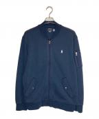 POLO RALPH LAURENポロ・ラルフローレン）の古着「ダブルニットボンバージャケット」｜ネイビー