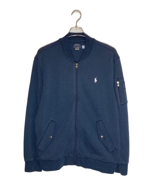 POLO RALPH LAUREN（ポロ・ラルフローレン）POLO RALPH LAUREN (ポロ・ラルフローレン) ダブルニットボンバージャケット ネイビー サイズ:Lの古着・服飾アイテム
