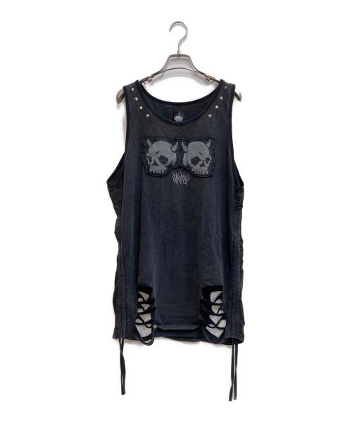 gamchu（ガムチュ）Gamchu (ガムチュ) シャーリングクラッシュタンクトップ ブラック サイズ:SIZE Freeの古着・服飾アイテム