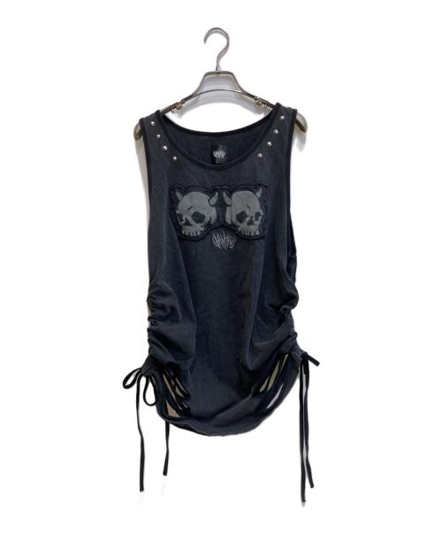 gamchu（ガムチュ）Gamchu (ガムチュ) シャーリングクラッシュタンクトップ ブラック サイズ:SIZE Freeの古着・服飾アイテム