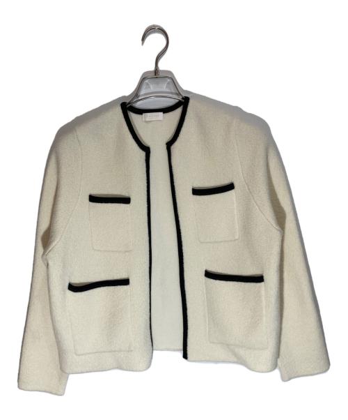 BALLSEY（ボールジィ）BALLSEY (ボールジィ) ウールナイロンブークレー フロントオープンカーディガン アイボリー サイズ:SIZE Sの古着・服飾アイテム