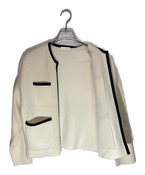 BALLSEY（ボールジィ）BALLSEY (ボールジィ) ウールナイロンブークレー フロントオープンカーディガン アイボリー サイズ:SIZE Sの古着・服飾アイテム
