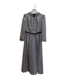 HER LIP TO（ハーリップトゥ）の古着「Classic Monochrome Check Midi Dress」｜ブラック