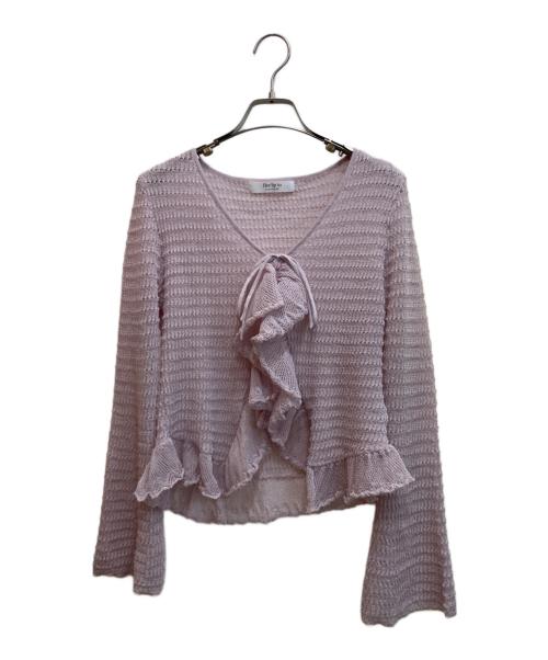 HER LIP TO（ハーリップトゥ）HER LIP TO (ハーリップトゥ) Crochet Lace Cardigan ピンク サイズ:Ⅿの古着・服飾アイテム