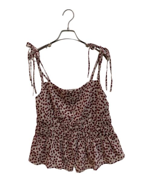 HER LIP TO（ハーリップトゥ）HER LIP TO (ハーリップトゥ) Cherry Pattern Strap Top レッド サイズ:Ⅿの古着・服飾アイテム