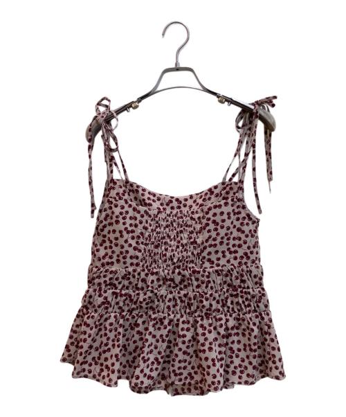 HER LIP TO（ハーリップトゥ）HER LIP TO (ハーリップトゥ) Cherry Pattern Strap Top レッド サイズ:Ⅿの古着・服飾アイテム