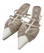 HER LIP TOハーリップトゥ）の古着「Bow-Detail Double Strap Mules」｜サンド