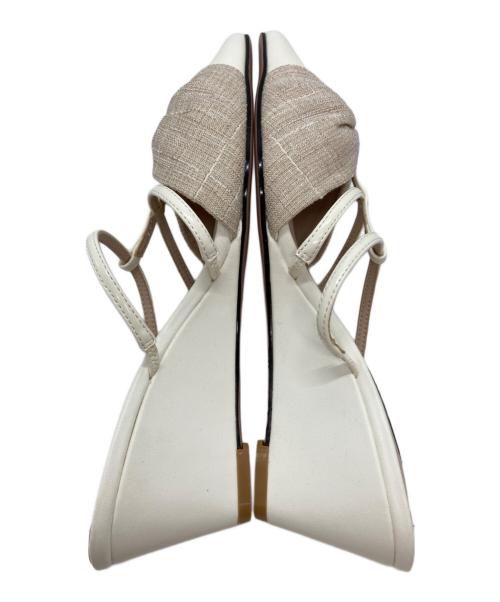 HER LIP TO（ハーリップトゥ）Her lip to (ハーリップトゥ) Bow-Detail Double Strap Mules サンド サイズ:37の古着・服飾アイテム