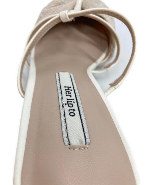 HER LIP TO（ハーリップトゥ）Her lip to (ハーリップトゥ) Bow-Detail Double Strap Mules サンド サイズ:37の古着・服飾アイテム