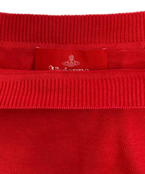 Vivienne Westwood RED LABEL（ヴィヴィアンウエストウッドレッドレーベル）Vivienne Westwood RED LABEL (ヴィヴィアンウエストウッドレッドレーベル) オーブ刺繍半袖サマーニット レッド サイズ:SIZE 00の古着・服飾アイテム