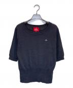 Vivienne Westwood RED LABELヴィヴィアンウエストウッドレッドレーベル）の古着「オーブ刺繍半袖サマーニット」｜グレー