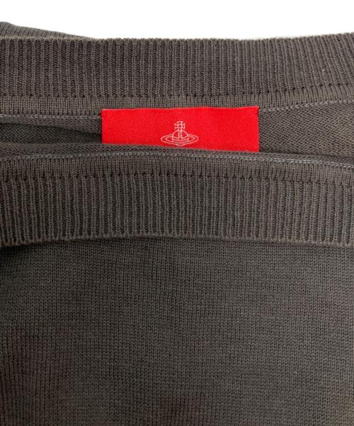 Vivienne Westwood RED LABEL（ヴィヴィアンウエストウッドレッドレーベル）Vivienne Westwood RED LABEL (ヴィヴィアンウエストウッドレッドレーベル) オーブ刺繍半袖サマーニット グレー サイズ:00の古着・服飾アイテム