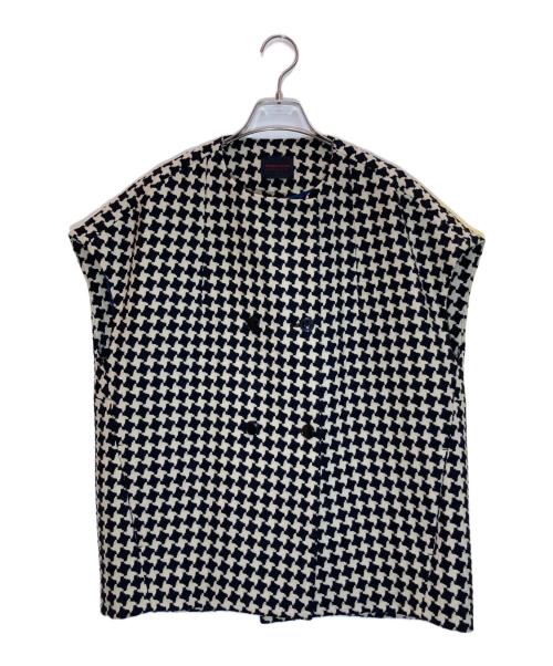 TOMORROW LAND collection（トゥモローランドコレクション）TOMORROW LAND collection (トゥモローランドコレクション) ドビーハウンドトゥース バレルジレ ベージュ×ブラック サイズ:36の古着・服飾アイテム