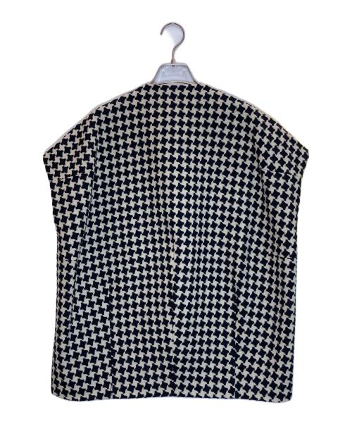 TOMORROW LAND collection（トゥモローランドコレクション）TOMORROW LAND collection (トゥモローランドコレクション) ドビーハウンドトゥース バレルジレ ベージュ×ブラック サイズ:36の古着・服飾アイテム