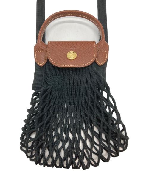 LONGCHAMP（ロンシャン）LONGCHAMP (ロンシャン) メッシュミニショルダーバッグ ブラックの古着・服飾アイテム