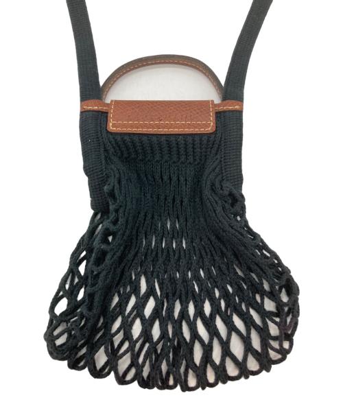LONGCHAMP（ロンシャン）LONGCHAMP (ロンシャン) メッシュミニショルダーバッグ ブラックの古着・服飾アイテム