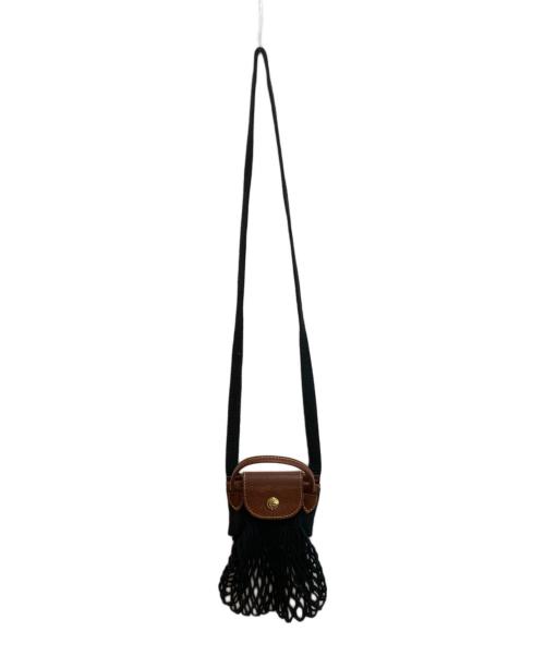 LONGCHAMP（ロンシャン）LONGCHAMP (ロンシャン) メッシュミニショルダーバッグ ブラックの古着・服飾アイテム