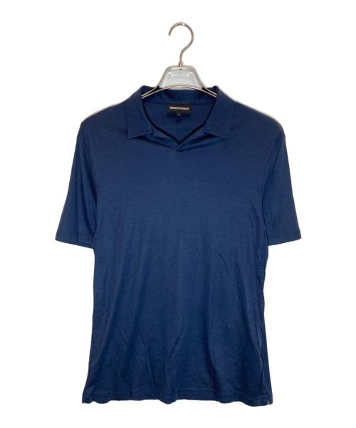 EMPORIO ARMANI（エンポリオ アルマーニ）EMPORIO ARMANI (エンポリオ アルマーニ) スキッパーポロシャツ ネイビー サイズ:Sの古着・服飾アイテム