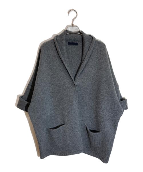 JIL SANDER（ジルサンダー）JIL SANDER (ジルサンダー) ウールカシミヤショールカラーニットカーディガン グレー サイズ:Ⅿの古着・服飾アイテム