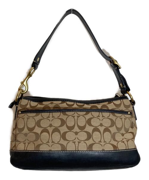 COACH（コーチ）COACH (コーチ) レガシーシグネチャー ターンロックワンショルダーバッグ ベージュ サイズ:-の古着・服飾アイテム